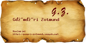 Gömöri Zotmund névjegykártya